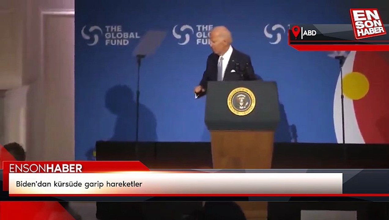 Biden'dan kürsüde garip hareketler