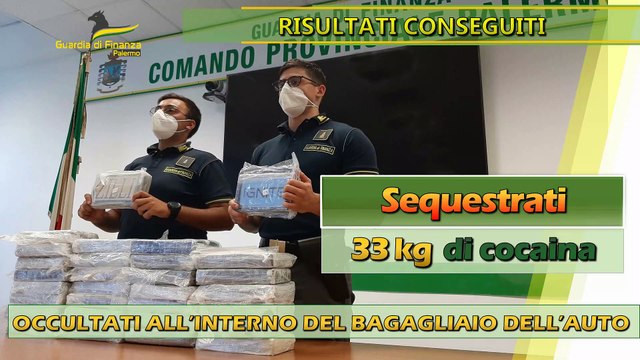 Il cane Mia fiuta 33 chili di cocaina nascosti in un'auto a Buonfornello