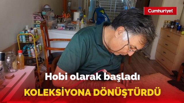 Emekli albay, hobi olarak başladığı deri işleme sanatındaki eserlerini koleksiyona dönüştürdü