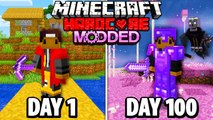 I Spent 100 Days in HARDCORE MODDED Minecraft.. Here's What Happened..