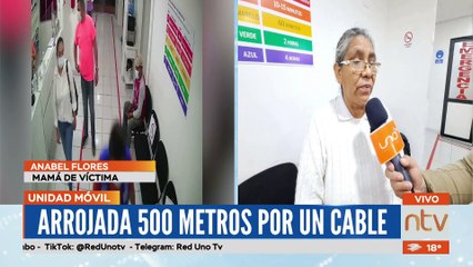 Joven fue golpeada por un cable arrastrado por un vehículo.