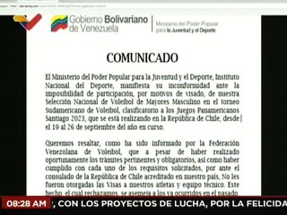 COMUNICADO | MinDeporte denuncia que Chile negó visa a Selección Nacional de Voleibol Masculino
