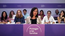 Declaraciones de la secretaria general de podemos y ministra de derechos sociales, Ione Belarra. Imágenes de Podemos.