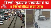 Gurugram: Rain causes massive traffic jam, waterlogging