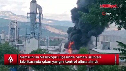 Samsun’da orman ürünleri fabrikasındaki yangın!
