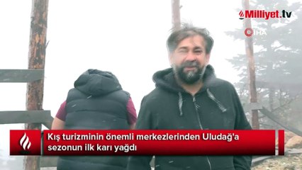 Eylül ayında yağan karı görmek için Uludağ'a çıktılar