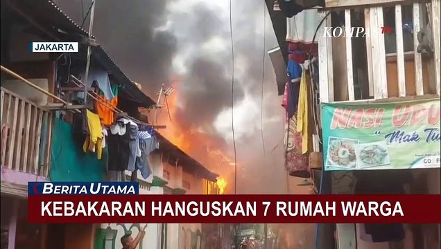 Kebakaran Hanguskan 7 Rumah Warga di Kemayoran Jakarta Pusat, 13 Mobil Damkar Dikerahkan