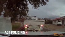 Il fait des dérapages en camion... juste devant une voiture de police... oups