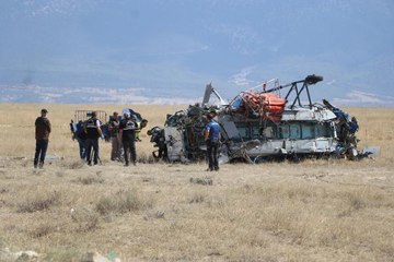 DENİZLİ'DE DÜŞEN HELİKOPTERDE KAZA KIRIM İNCELEMESİ SÜRDÜRÜLÜYOR