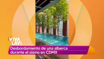 Captan a hombre disfrutando de alberca mientras ocurre sismo en CDMX