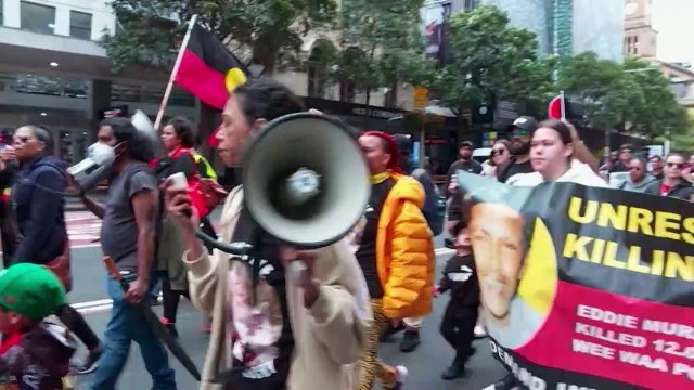 Protestas anticoloniales en Australia en el día de luto por la reina Isabel