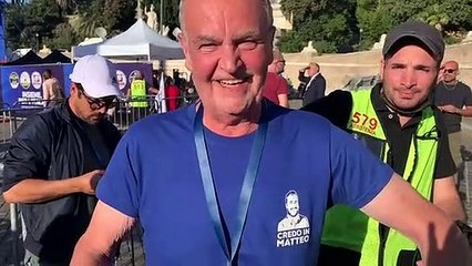 Centrodestra, Calderoli in piazza del Popolo: "Ce la facciamo a vincere"