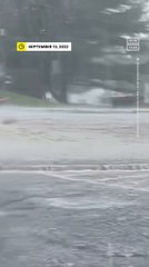 VW Beetle Attempts to Drive Through Flash Flood