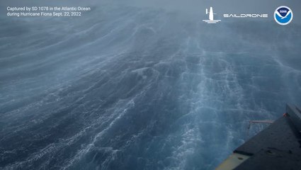 Ocean drone captures video from within Hurricane Fiona