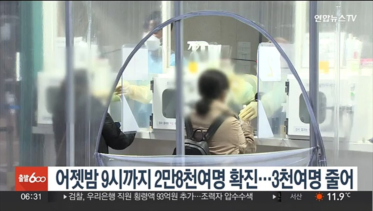 어젯밤 9시까지 2만8천여명 확진…3천여명 줄어