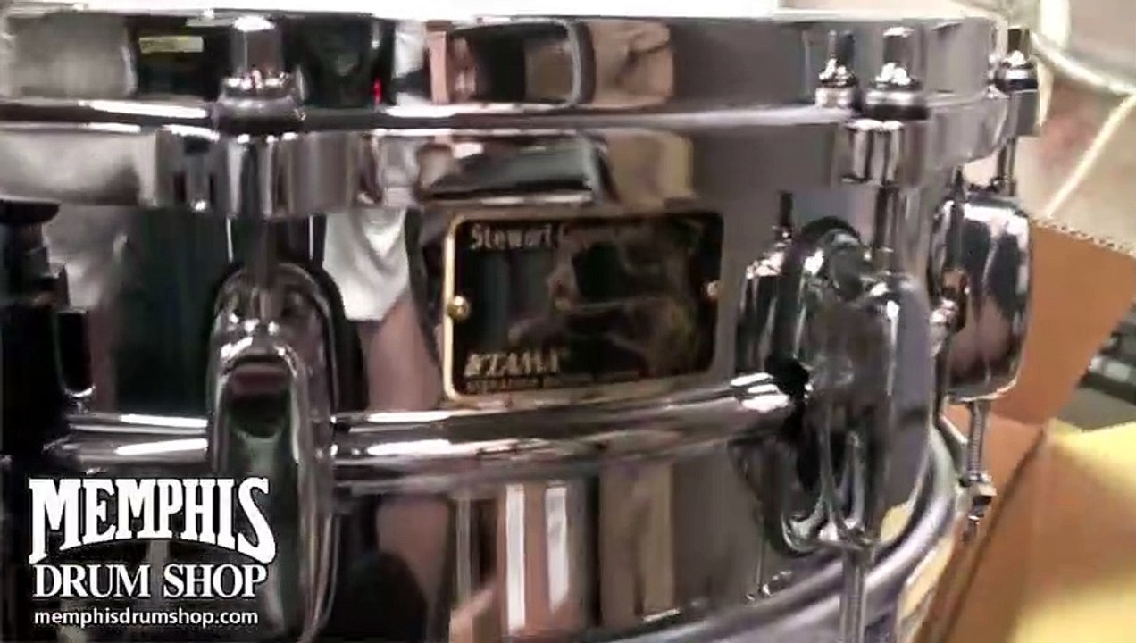 Tama 5x14 Stewart Copeland Signature SC145 Beaded Chrome over Brass Metal Snare Drum Unboxing [Memphis Drum Shop]