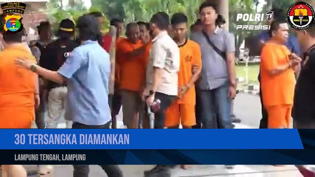 Polres Lampung Tengah Gelar Konferensi Pers & Berhasil Amankan 30 Tersangka