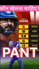 rishabh pant vs Dinesh Karthik | IND vs AUS | playing 11 | #playig