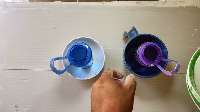 Make a flower pot from gypsum || make a flower pot from cement || make a flower pot from beloon and Paper