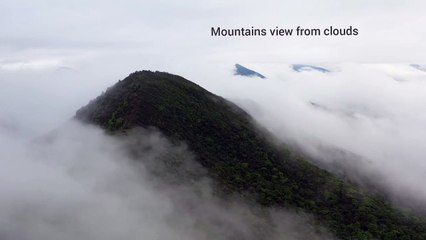 Amazing view of mountains from clouds