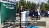 Bakan Kirişci şeker pancarı alım fiyatını açıkladı