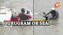 Gurugram Becomes A River Following Waterlogging After Rain