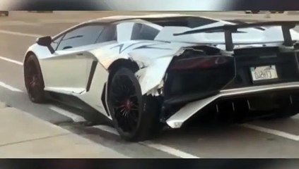 Luxury car accident. Expensive car accident