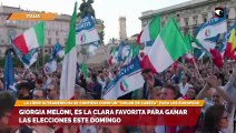 Giorgia Meloni, es la clara favorita para ganar las elecciones este domingo