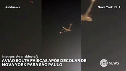 Avião com destino a São Paulo solta faísca após decolar de Nova York