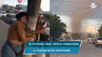 Captan en video el tornado que sorprendió en Guamúchil, Sinaloa