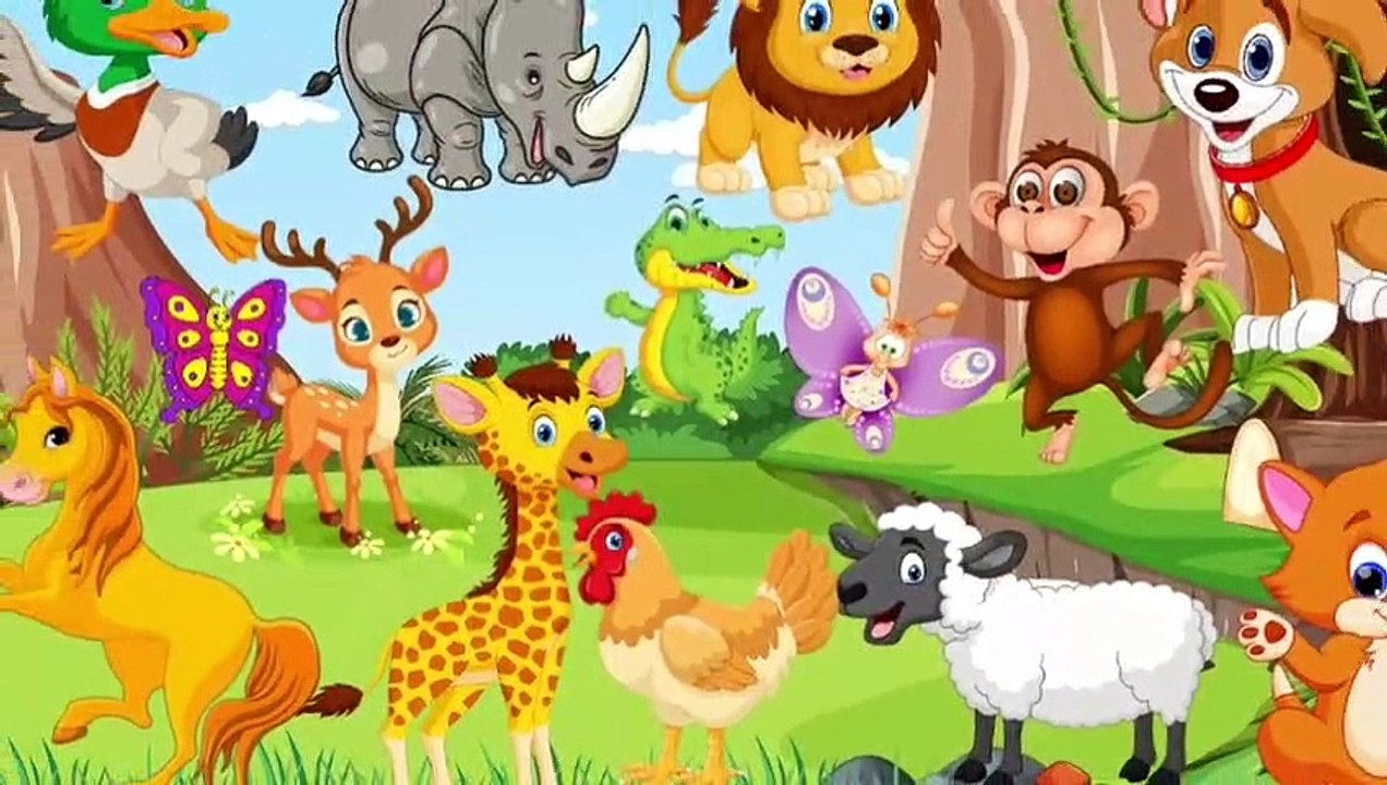 Funny animal sounds around us hen, crocodile,deer,  giraffe, monkey| Animal sounds around us| familiar sounds of animals around us