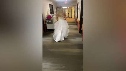 Granddaughter Surprises Gran Who Couldn’t Attend Her Wedding In Her Wedding Dress | Happily TV