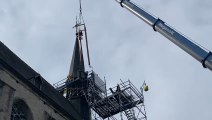 Nivelles: le clocheton des Récollets déposé au sol