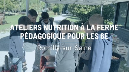 Ateliers nutrition à la ferme pédagogique pour les 6e
