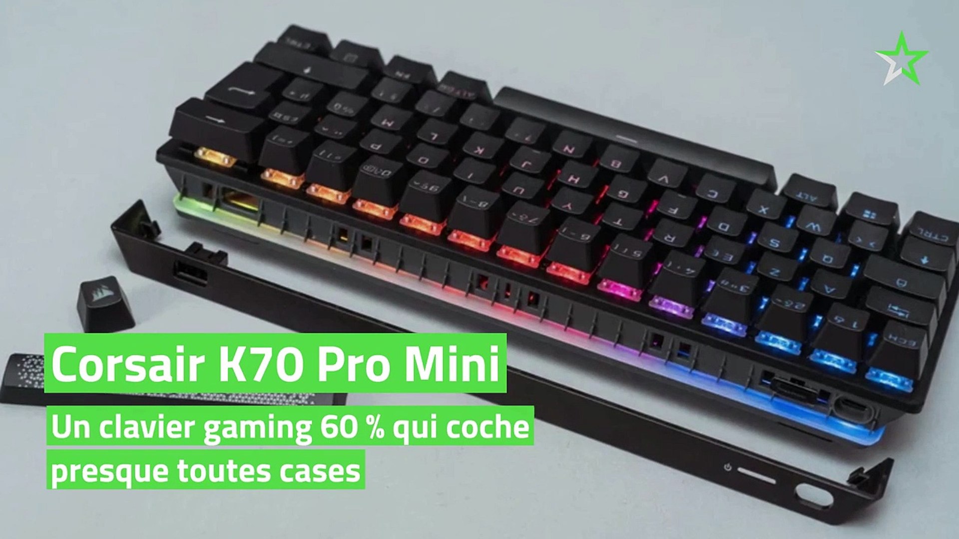 Test Corsair K70 Pro Mini : un clavier gaming 60 % qui coche presque toutes  cases - Vidéo Dailymotion