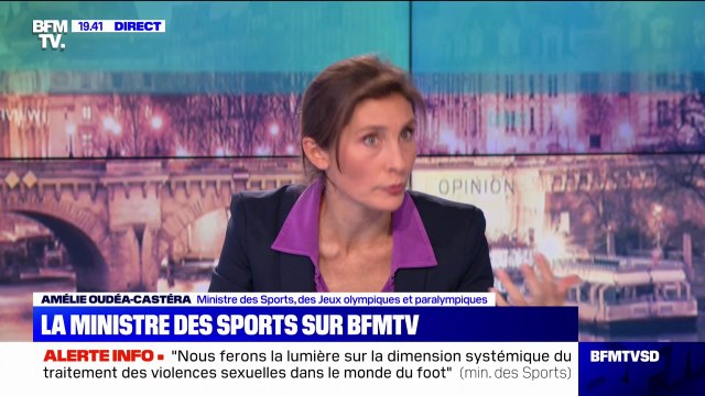 Amélie Oudéa-Castéra sur sa présence ou non au Qatar pour la Coupe du monde: On verra. Si l'équipe va très loin, ce sera le rôle d'un représentant du gouvernement d'encourager notre équipe