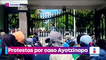 Normalistas de Ayotzinapa protestan en el Campo Militar N° 1