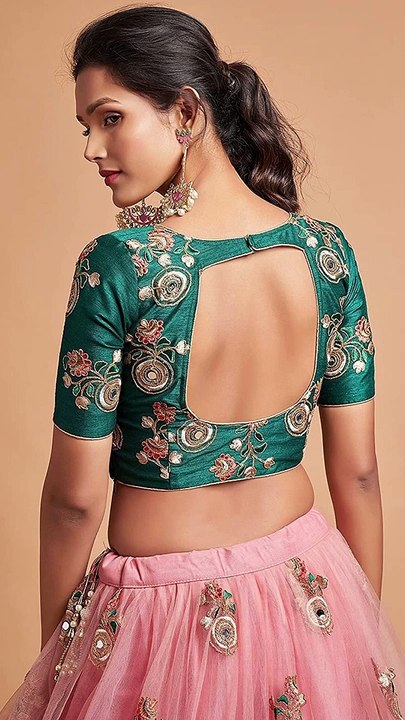 Women's Net Embroidered Semi-Stitched Lehenga Choli with Dupattang