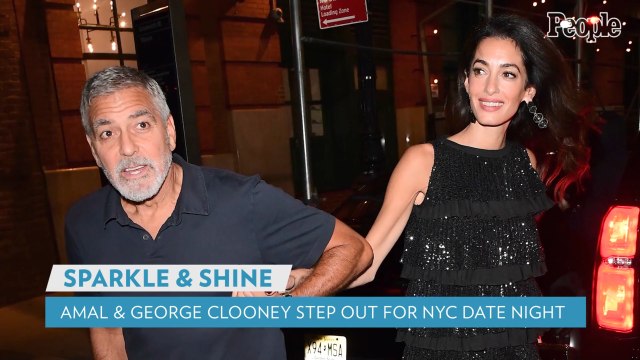 Amal Clooney Shines in Black Ruffle and Sequin Dress During Date Night with Husband George