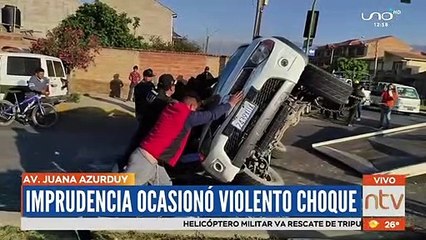 Imprudencia ocasionó violento choque