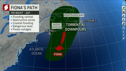 Hurricane Fiona racing toward Nova Scotia