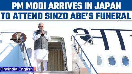 下载视频: PM Modi arrives in Japan to attend former PM Shinzo Abe’s state funeral | Oneindia News *News