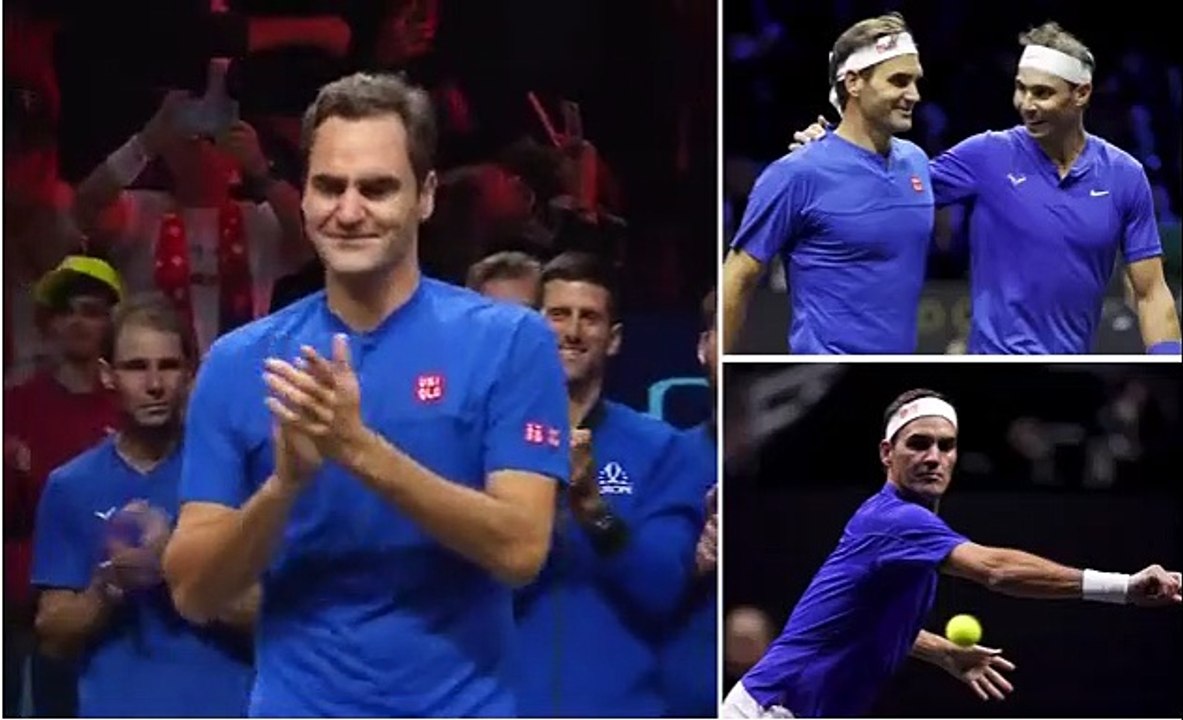 Roger Federer's final match ends in tears: Swiss ace's glorious career comes to a close with doubles defeat at London's O2 Arena... and there's not a dry eye in the house