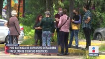 Desalojan Facultad de Ciencias Políticas por amenaza de explosivo