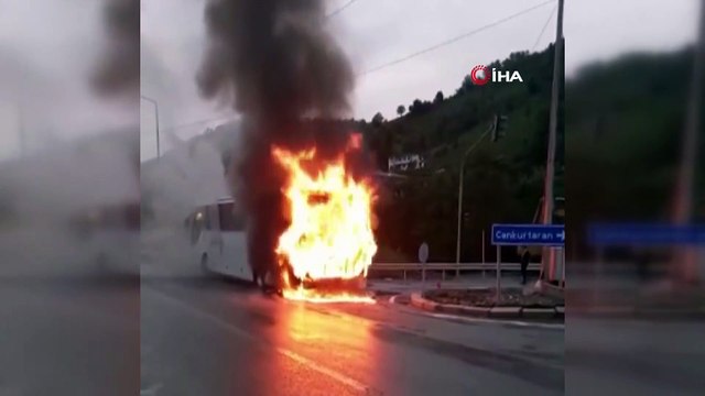 Yolcu otobüsü yangınında yolcular şoförü suçladı