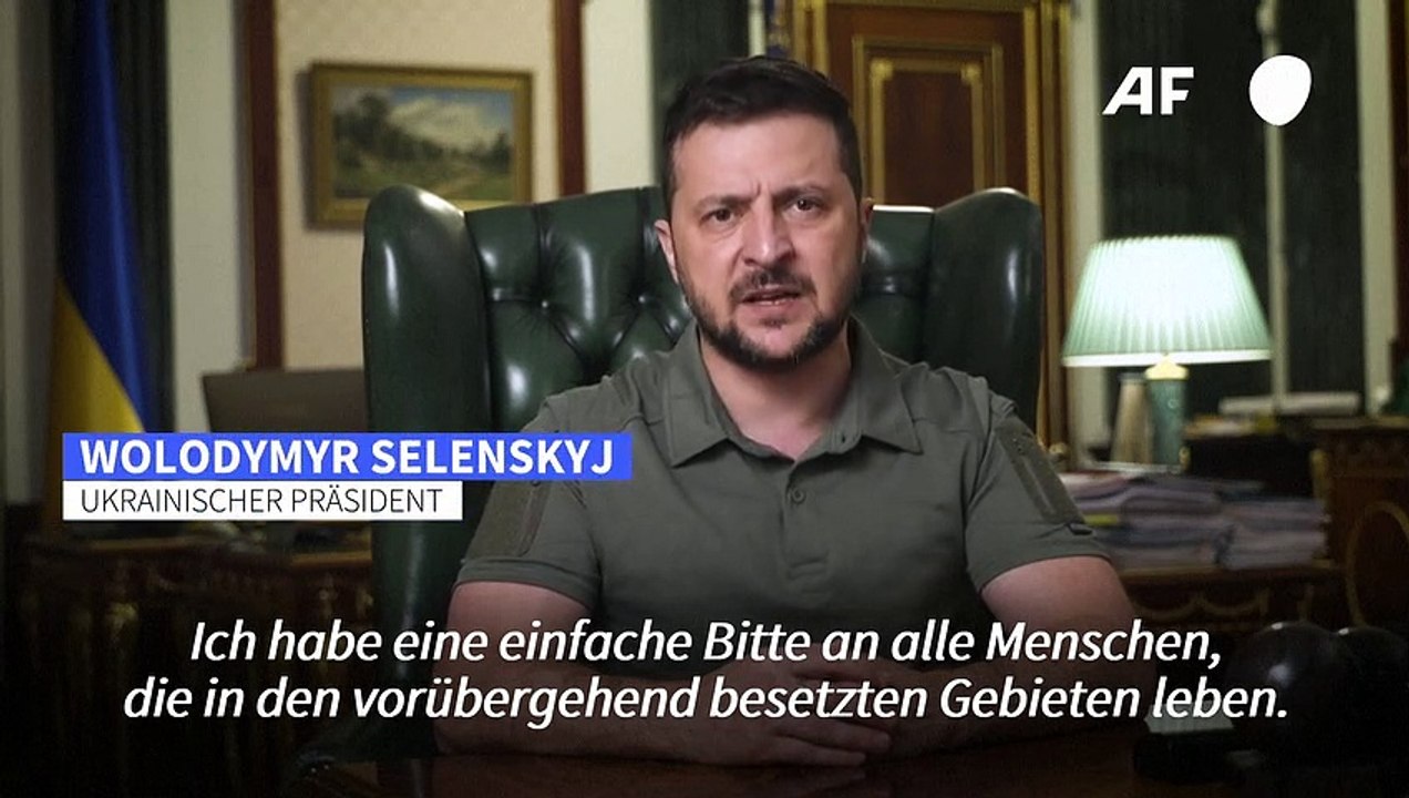 Selenskyj ruft Ukrainer in besetzten Gebieten zu Sabotage auf