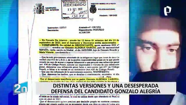 Hijo de Gonzalo Alegría ratifica denuncia por presunta violencia física, psicológica y sexual