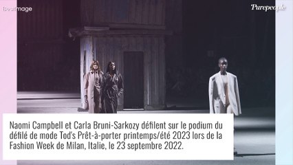 Carla Bruni à la Fashion Week de Milan : star du défilé Tod's à 54 ans, aux côtés de Naomi Campbell