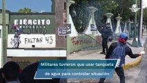 Así atacaron y dejaron encapuchados el Campo Militar 1-A tras mítin por desaparecidos de Ayotzinapa