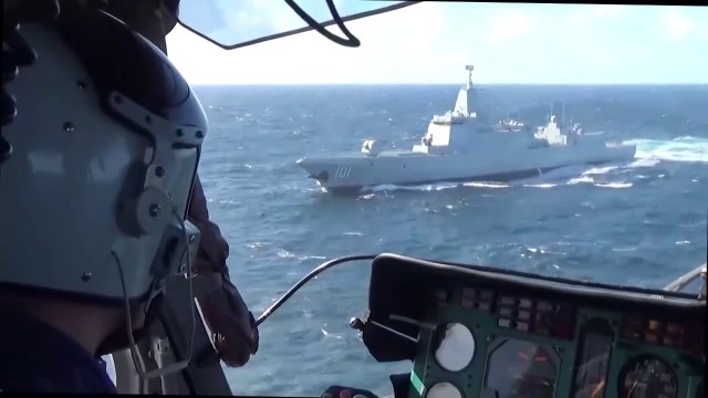 Russian and Chinese combat ships continue joint policing in Pacific Ocean